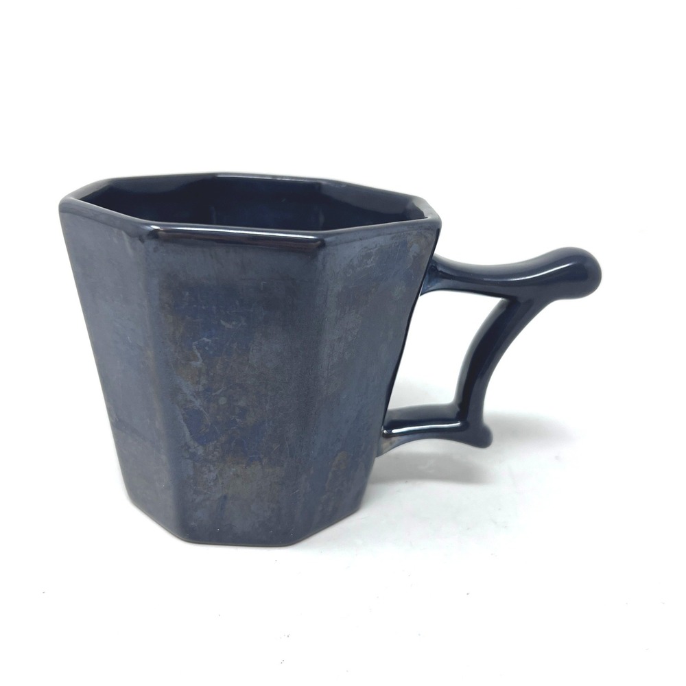 Starbucks 14oz Mug Gray Metallic Octagonal Geometric Coffee Cup‎